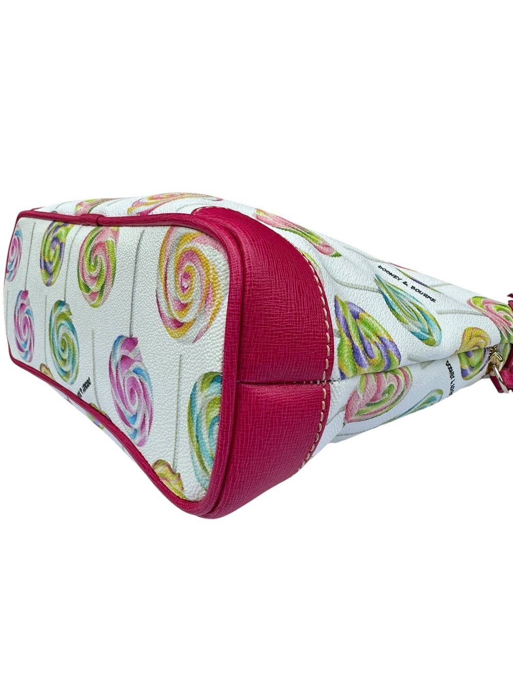 RARE Dooney & Bourke Lollipop Swirl Coated Cotton Letter Carrier Crossbody Purse - Picture 8 of 15
